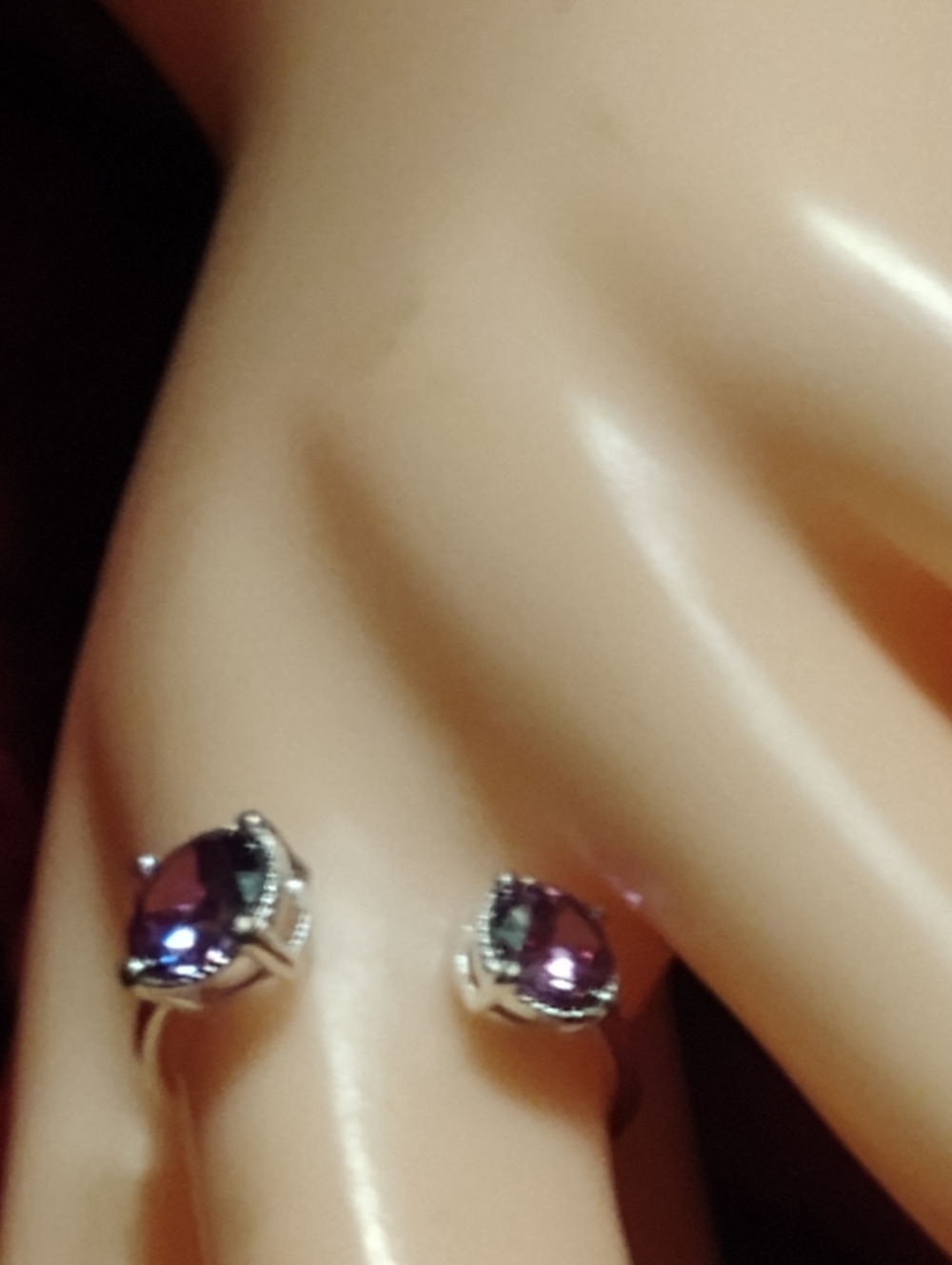Sterling Silver amythst Purple adjustableTeardrop Ring - Elegant Women's Jewelry